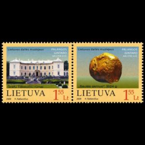 prehistoric insects in amber on stamp of Lithuania 2009