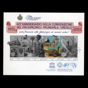 Darwin, Pterosaur, Galapagos island on stamps of San Marino 2012