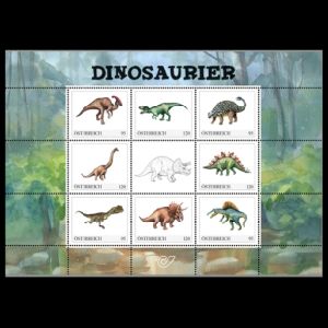 Dinosaurs on personalized stamp of Austria 2025