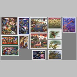 Dinosaurs on stamps of Guyana 1996