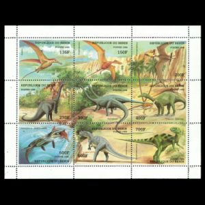  Dinosaurs and other prehistoric animals on stamps
						of Benin 1998