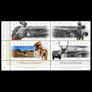  Skeleton of Trex dinosaur on stamp of
						Canda 1998