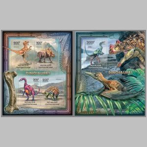dinosaur stamps of Central African Republic 2012