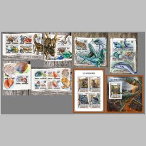 Dinosaurs on stamps of Central African Republic 2016