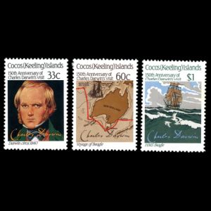 Charles Darwin on stamps of Cocos Islands 1986 Charles Darwin on stamps of Cocos Islands 1986