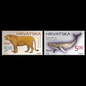 Prehistoric animals on stamps of Croatia 2016