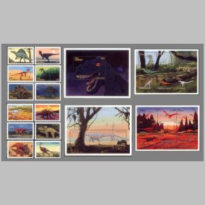 Fossils on stamps of Gambia 1997