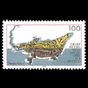  Fossil of prehistoric crocodile on stamp of
						Germany 1998