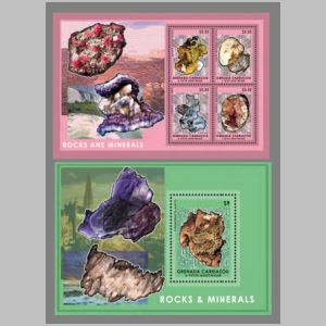 minerals and fossil on stamps of, Carriacou & Petite Martinique 2014 minerals and fossil on stamps of, Carriacou & Petite Martinique 2014