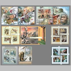 dinosaur stamps of Guinea Bissau 2012