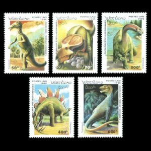 dinosaurs on stamps of Laos 1995 dinosaurs on stamps of Laos 1995