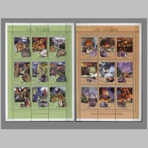 Dinosaurs and minerals on stamps of Mali 1999