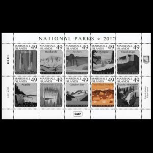 Petrified forest on stamps of Marshall islands 2017