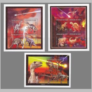 Prehistoric animals on stamps of Niger 1996