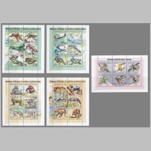 prehistoric animals, dinosaurs on stamps of Niger 2000