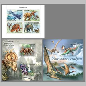 dinosaurs on stamps of Sao Tome 2011