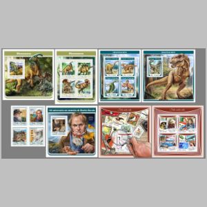 Dinosaurs and Charles Darwin on stamps of Sao Tome and Principe 2017