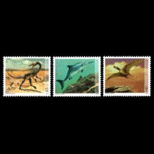 Dinosaurus: Theropoda, Ichthyosauria, Pterosauria on stamps of Switzerland 2010