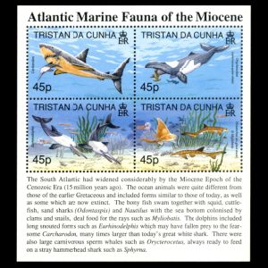  Prehistoric sea animals on stamps of
						Tristan da Cunha 1998