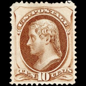 Thomas Jefferson on stamp of USA 1879