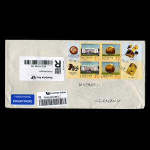 Stamp of Lithuania 2009 with Insect in Amber on circulated letter to Germany