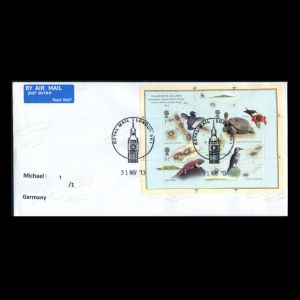 The 200th anniversary of Charles Darwin's birth and the 150th anniversary of On the Origin of Species stamos of UK 2009 on used cover
